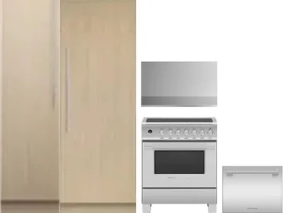5 Piece Package Includes Refrigerator, Freezer, Range, Hood And Dishwasher